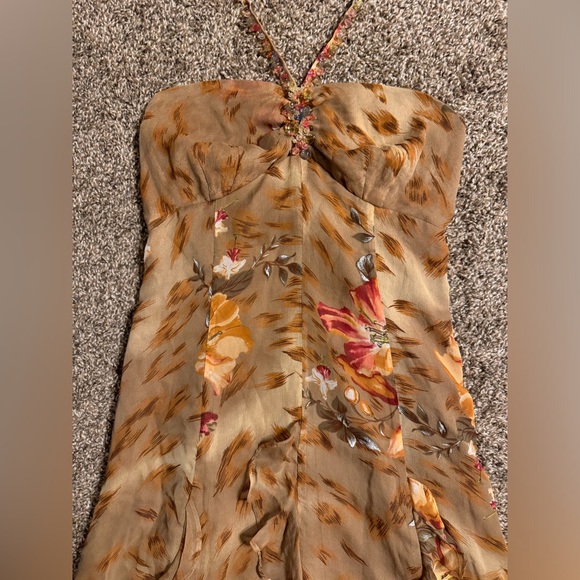 Vintage Silk I.C.E. Beaded Halter Dress Size 6 - Picture 3 of 10